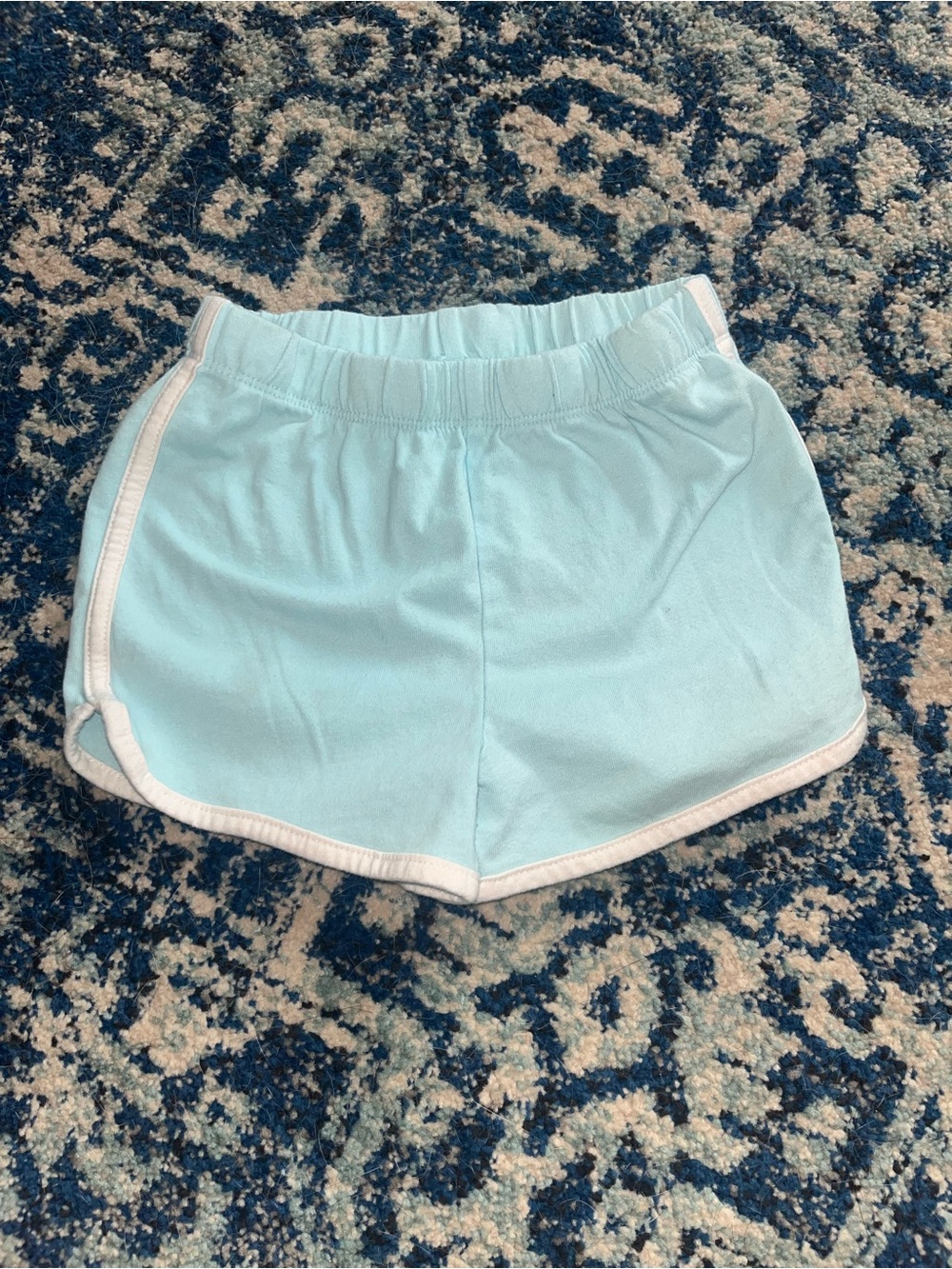 Light Blue Kids Shorts with White Trim